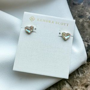 Kendra Scott ARI gold heart love earrings Dichroic